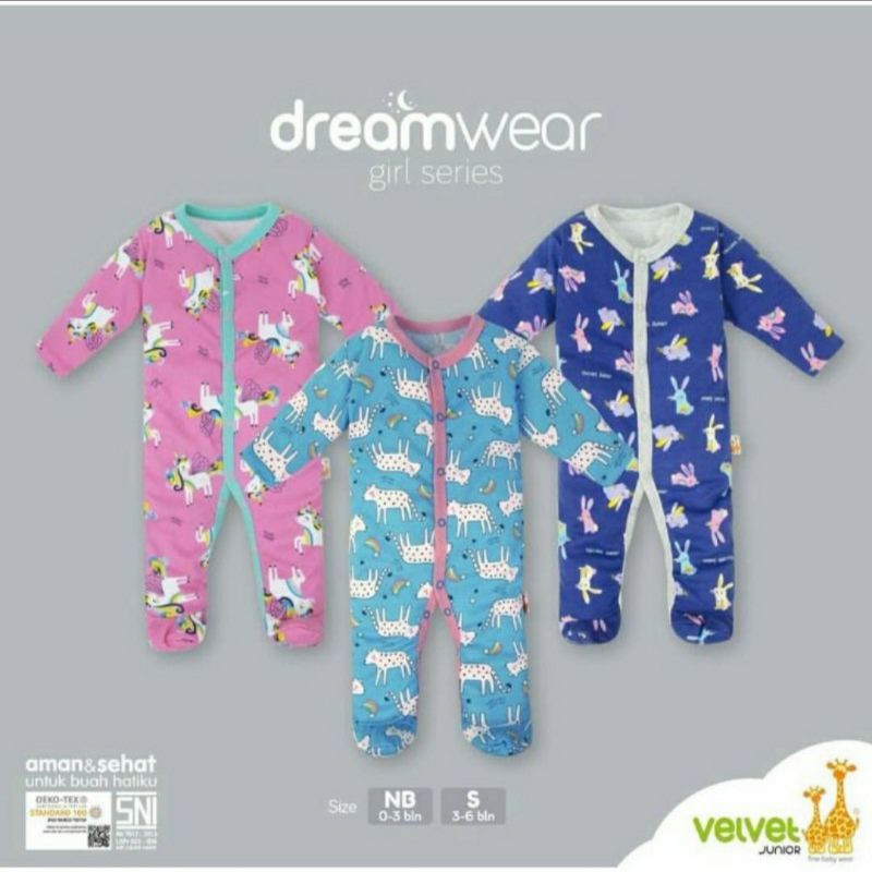 Velvet Junior Sleepsuits Dreamwear Series Sz SML