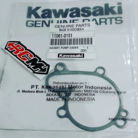 GASKET PAKING PERPAK COVER WATERPUMP WATER PUMP RADIATOR NINJA 2T 2TAK R RR ORI ORIGINAL KAWASAKI KGP ASLI 11061-0151