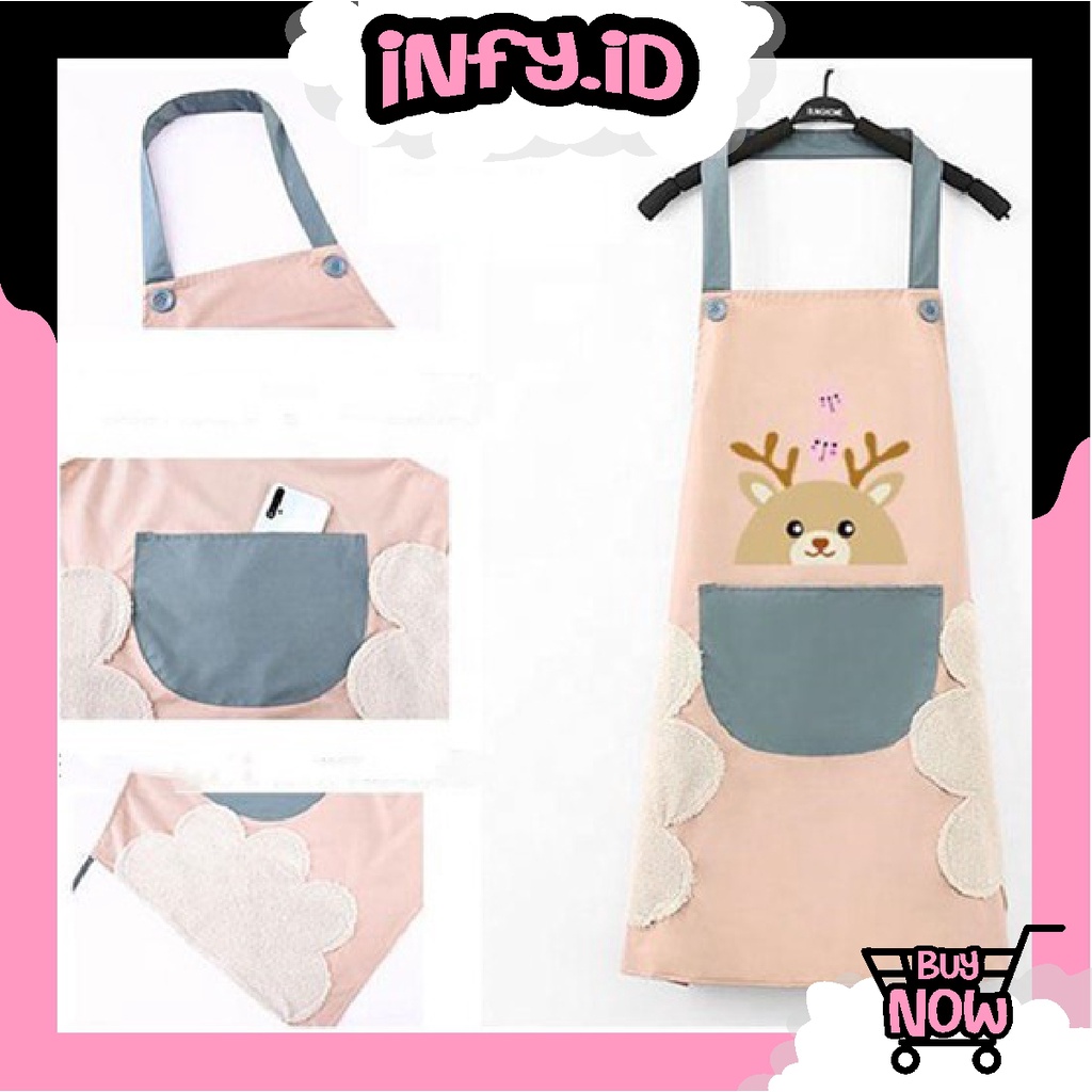 INFY - R394 CaTalina Celemek Masak Apron Waterproof Motif Karakter