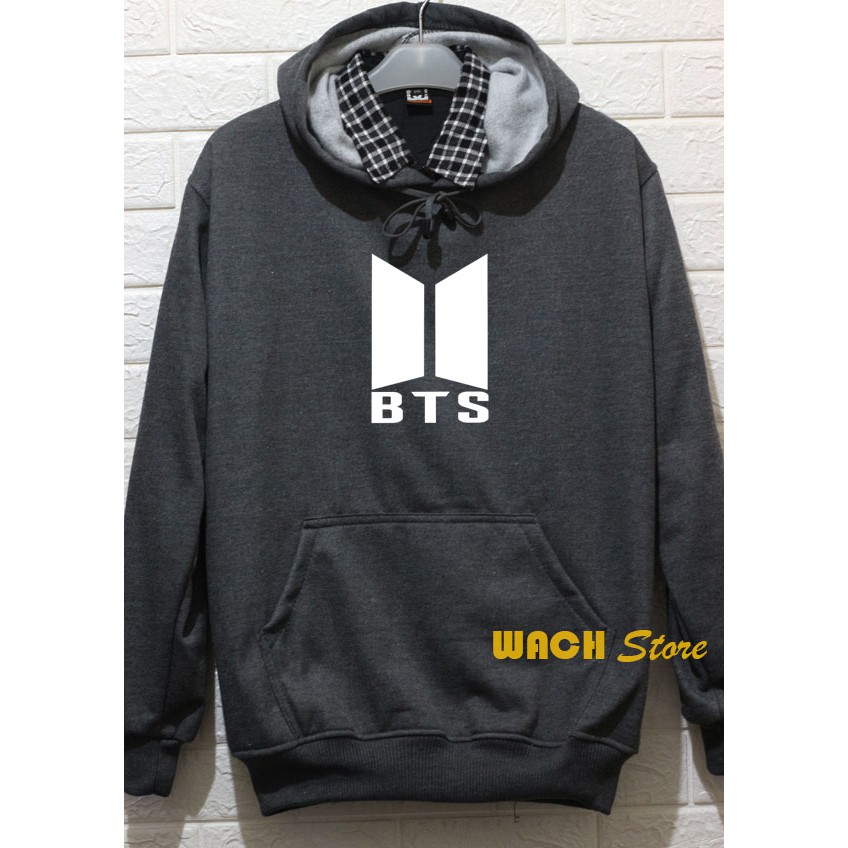 Terbaru Sweater Hoodie Jumper Berlambang BTS Kekinian Murah