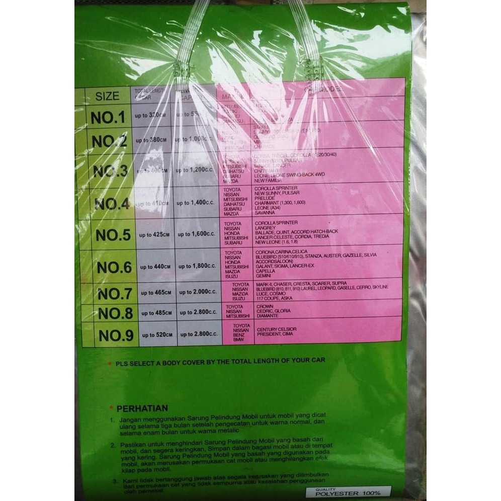Termurah Aksesoris Selimut Sarung Car Cover Selimut Mobil Kia picanto