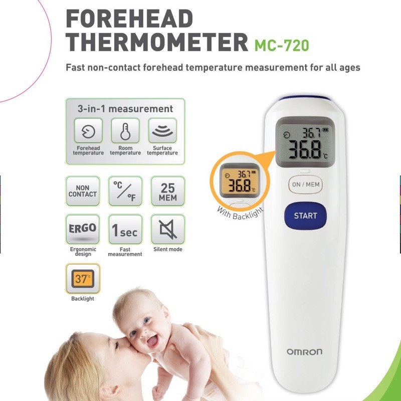 THERMOMETER DAHI OMRON MC 720 / NON CONTACT FOREHEAD THERMOMETER OMRON MC 720