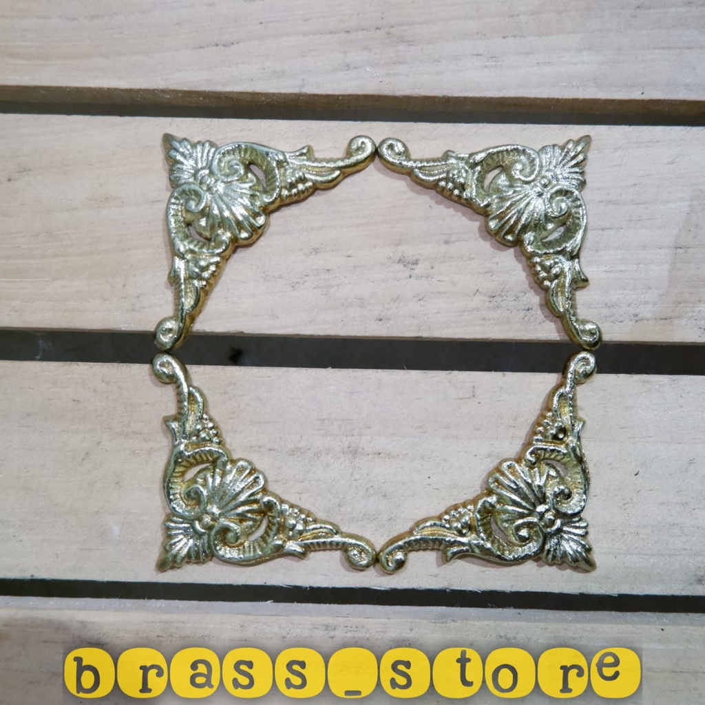 4pcs SIKU ORNAMEN DEKORASI SUDUT MEJA KURSI KACA CERMIN RIAS HIASAN SESERAHAN BAKI LAMARAN ANTIK