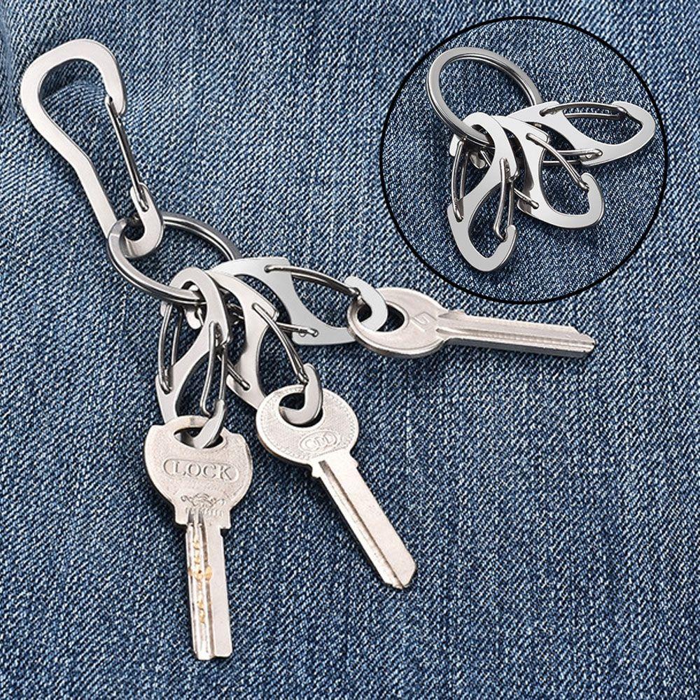 Suyo 1per2 /3 /5 /10pcs Carabiner Metal 8bentuk Camping Hiking Outdoor EDC Alat Gantungan Kunci Ring