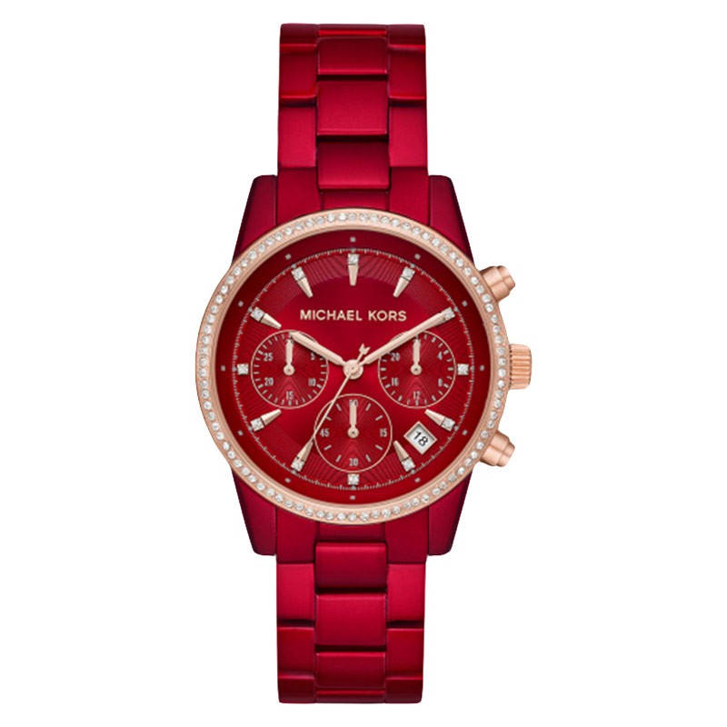 michael kors red dial watch