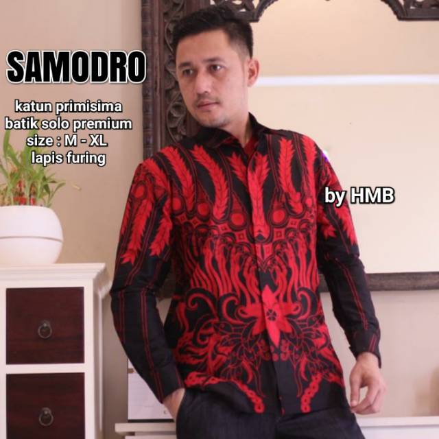 Hem batik lengan panjang pria