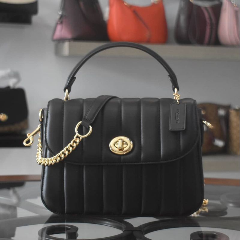 Jual Coach Marlie Quilted Top Handle Black Shopee Indonesia