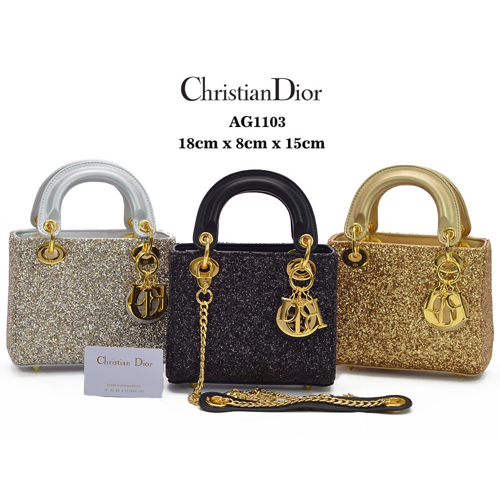 GROSIR TAS MURAH  Tas Dior My Lady Mini Chain Sparkle Semi Premium AG1103
