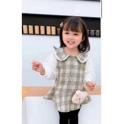 Dress Import Anak Cewek Murah / Setelan Dress Boneka Anak Premium Bahan Katun Import - A142