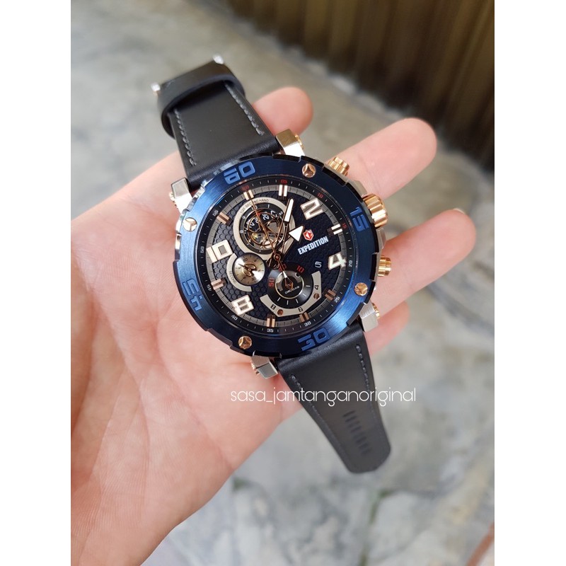 Jam Tangan Expedition E6769 Original silver blue