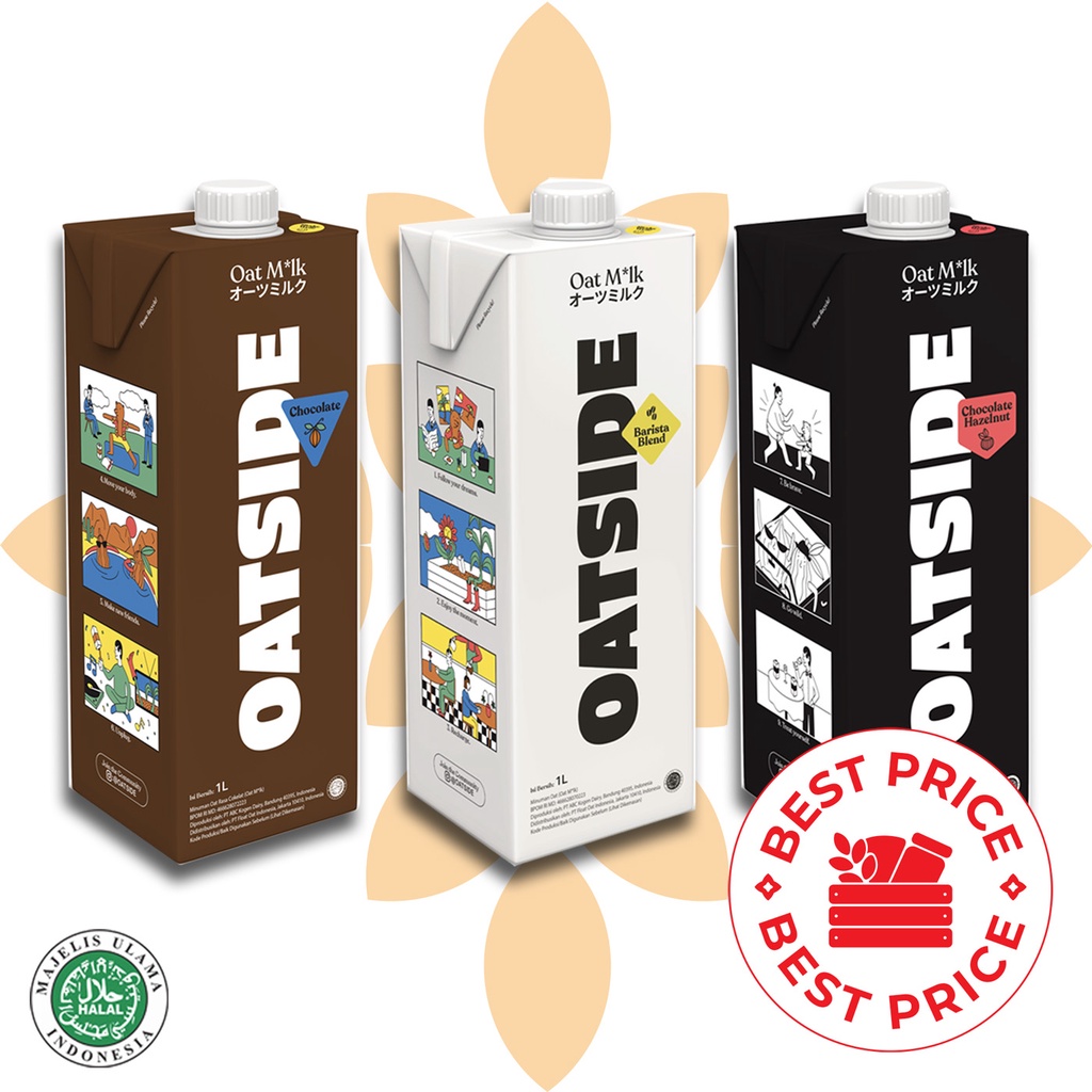 OATSIDE - SEMUA VARIAN OAT MILK BARISTA BLEND/ CHOCOLATE/ CHOCOLATE HAZELNUT -  1 LITER (ORGANIK, LACTOSE &amp; DAIRY FREE)