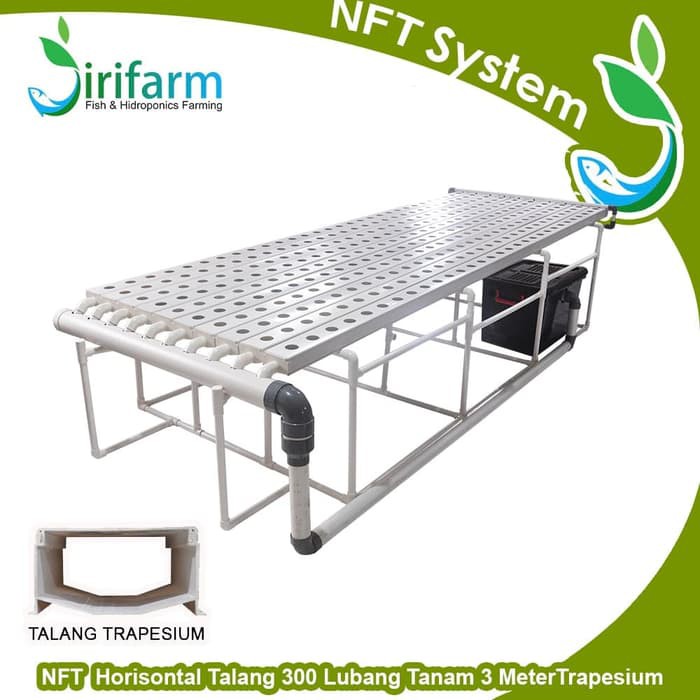 Jirifarm Hidroponik Staterkit NFT Horizontal 300 Lubang 