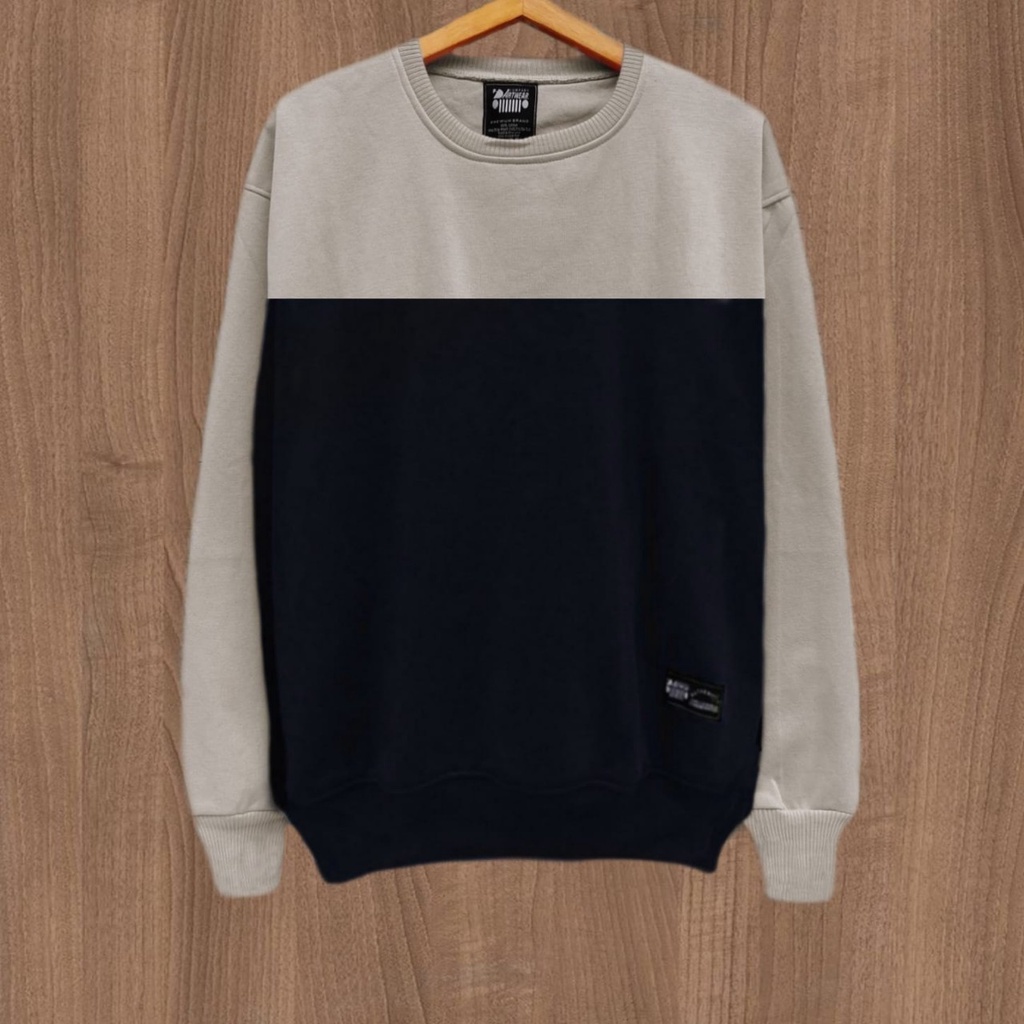 Sweater Crewneck Kombinasi Pria Wanita Switer Terlaris