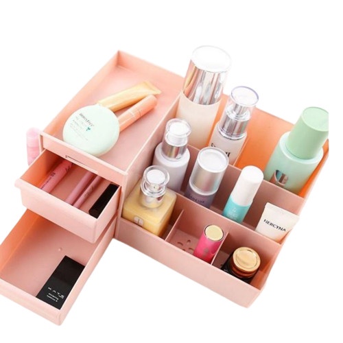 NEW Rak Cosmetic  Cosmetic Storage Drawer Kotak Penyimpanan Makeup Organizer Rak Kosmetik 2 Susun