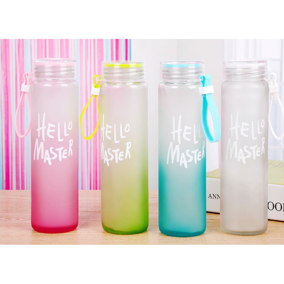 BOTOL MINUM KACA HELLO MASTER GRADIENT GLASS BOTTLE