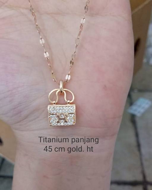 Kalung tas titanium asli,tidak luntur,awet,