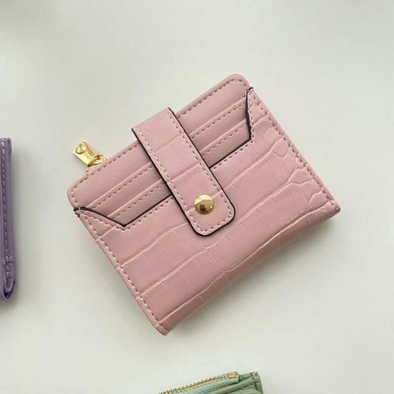 JIMS HONEY GENIE WALLET Dompet Wanita Kartu Import Modern Elegan Simple-PINK