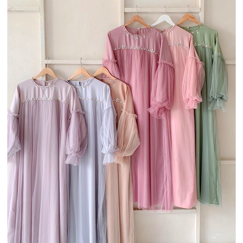 [REAL PICTURE] JASMINE PAYET DRESS RUBY CREPE TILE SANDRIANA GAMIS LEBARAN TANAH ABANG PGMTA GROSIR