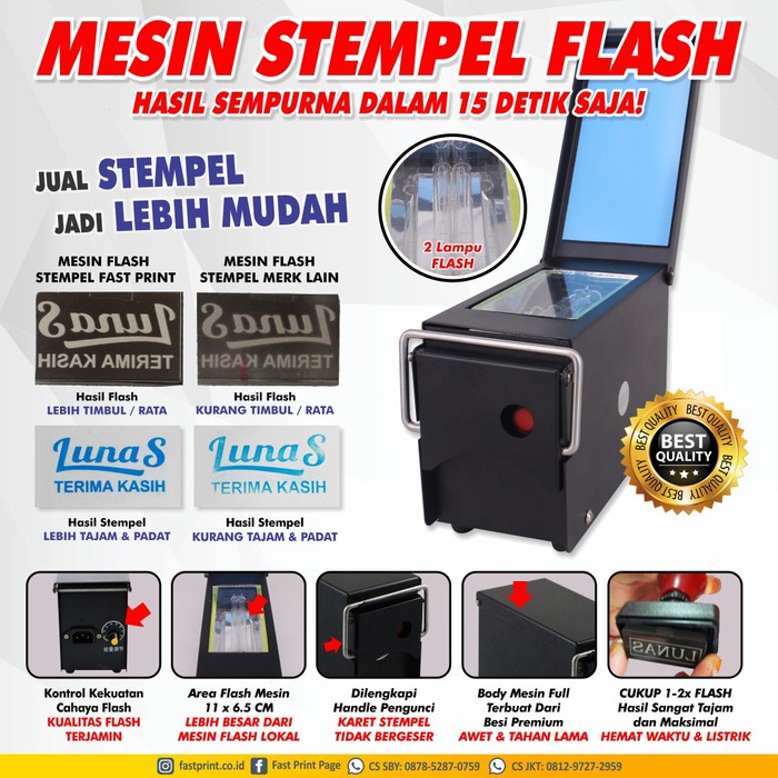 

Mesin Stempel Premium Import Fast Print 11 x 9 cm Full Plat Besi