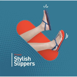 Fipper Strappy Sandal Tali Belakang  Wanita coral navy 