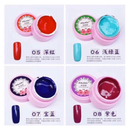 HUAXI painting gel 12 warna RECOMMENDED nailart gel untuk painting liner gel glue