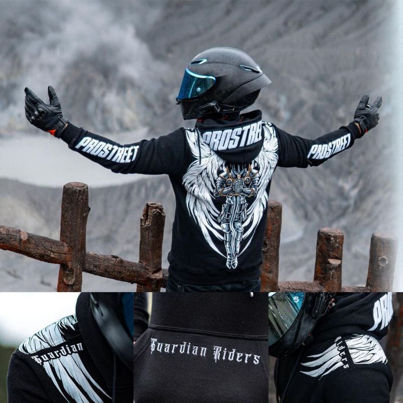 Jaket hoodie prostreet LXL sweater prostreet jaket prostreet hoodie prostreet jumbo prostreet white devil suiter prostreet jaket sunmori /Jaket HOODIE SUNMORI PROSTREET GUARDIAN RIDERS KUALITAS TERBAIK PROSTREET BLACK SKULL BLACK EDITION/Bayar Di Tempat