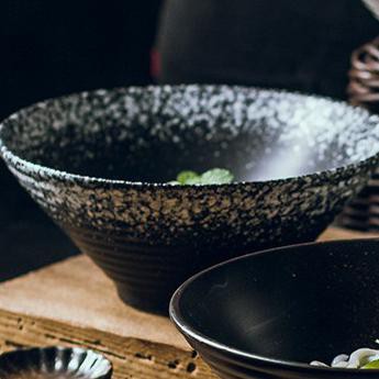 Japanese Bowl | Mangkok Jepang | Mangkok Keramik - Hitam Putih