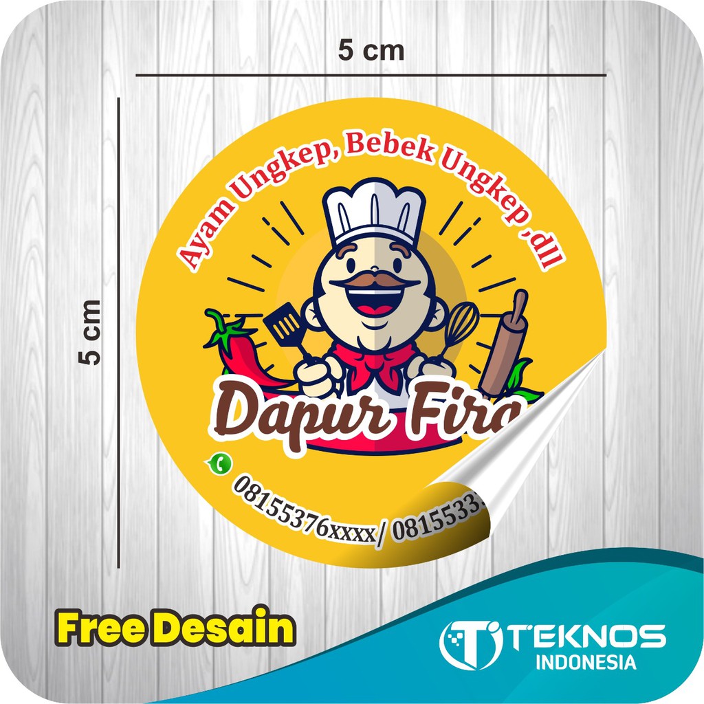

STIKER LABEL BULAT KEMASAN PRODUK TOPLES BOTOL MAKANAN MINUMAN 5X5 CM