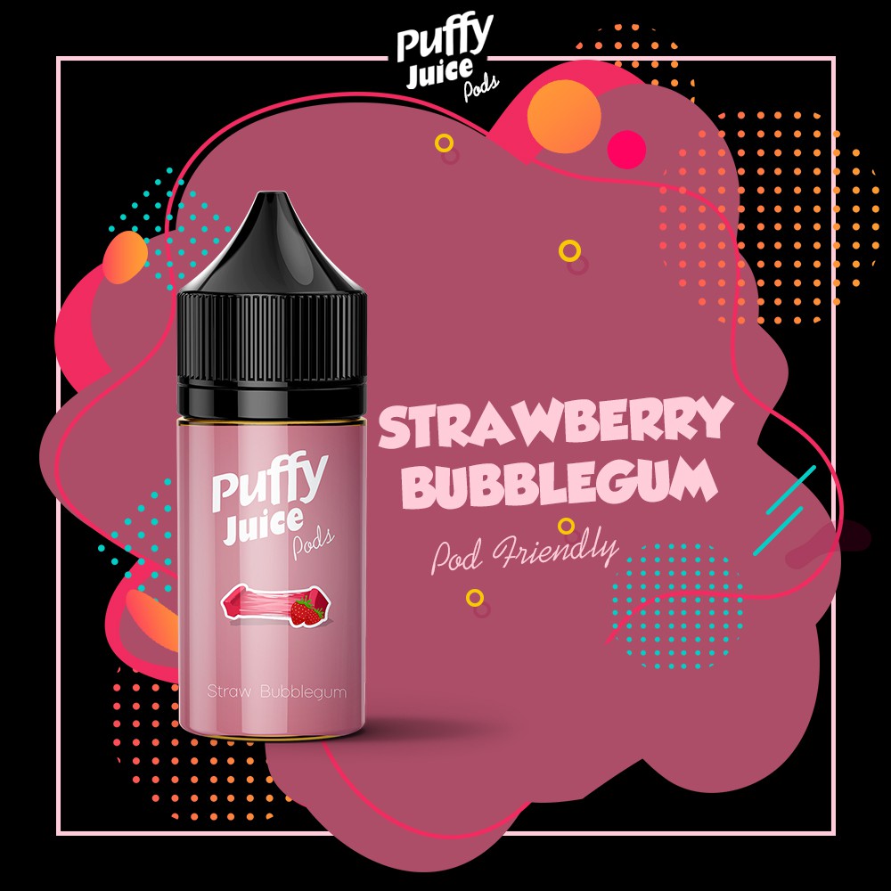 Jual Liquid POD Puffy Strawberry Bubblegum Mint 30ML Pods Friendly