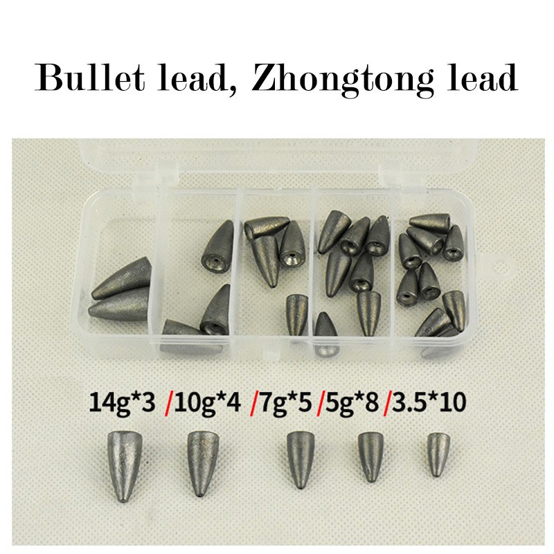 30 Pcs Bullet Lead 3.5g-14g Plummet Plumb Bob Plummet Fittings