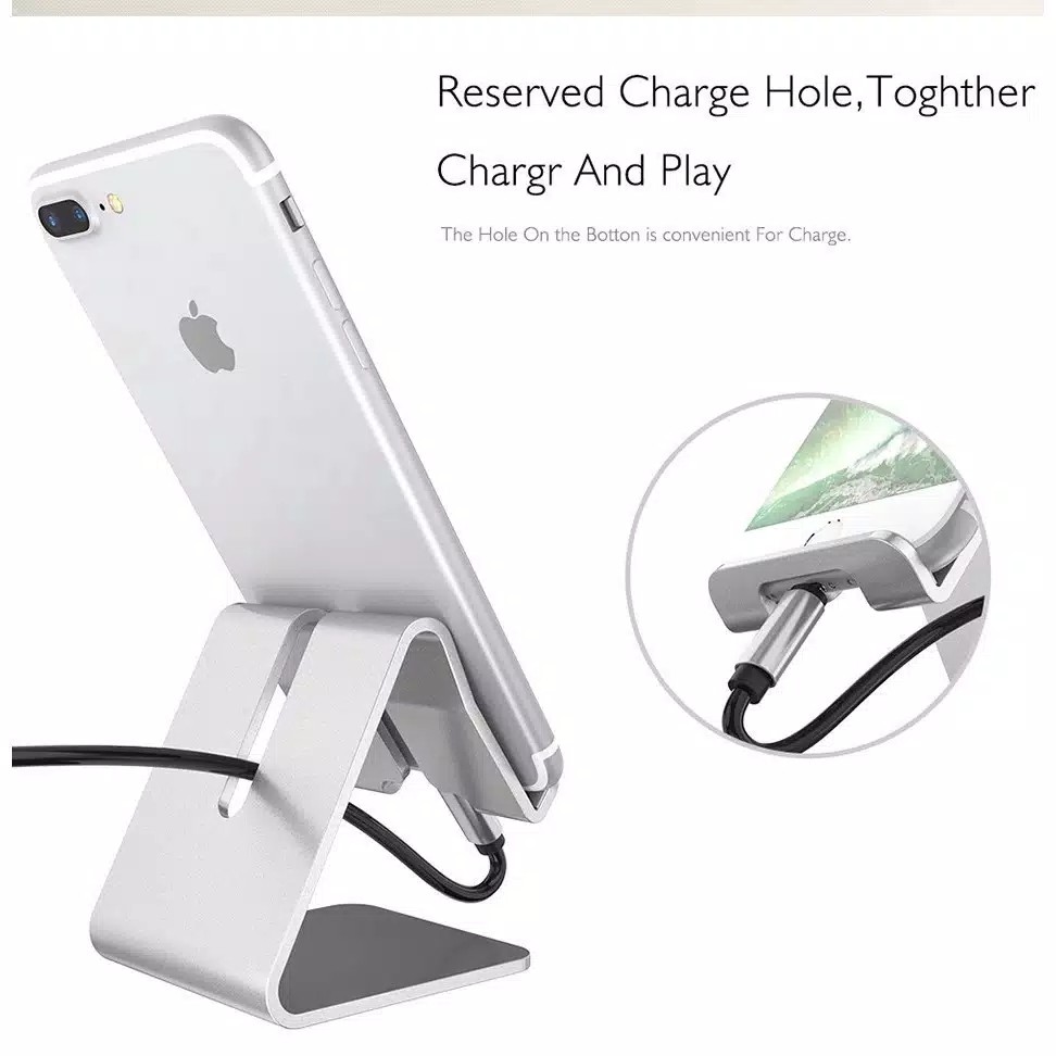 Phone Holder Hp Dudukan Handphone Alumunium Stand Hp Untuk Handphone Android Iphone Tablet Tab Kualitas Premium Kokoh Dan Kuat