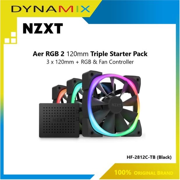 Fan NZXT Aer RGB 2 120mm Triple Starter Pack - Black atau White GARANSI RESMI