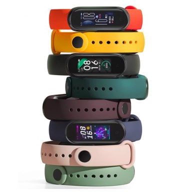 PREMIUM Strap Mi Band 7 ​Silicone Jam Gelang Xiaomi MiBAND watch Silikon Classic Tali jamtangan smart watch siaomi Warna Hitam biru merah hijau puti