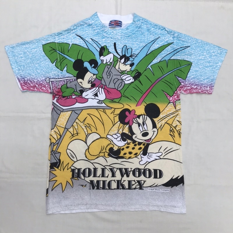 kaos cartoon mickey mouse disney aop full print