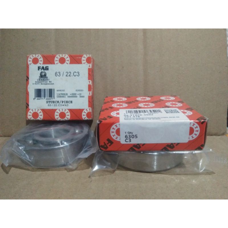 Ball bearing laher kruk as mio sporty smile soul gt mio j m3 fino nuovo nuvo FAG C3 63/22 6305