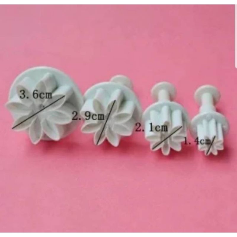 Plunger Daisy isi 4pcs / Cetakan Fondant Bunga / Cutter Bunga Daisy