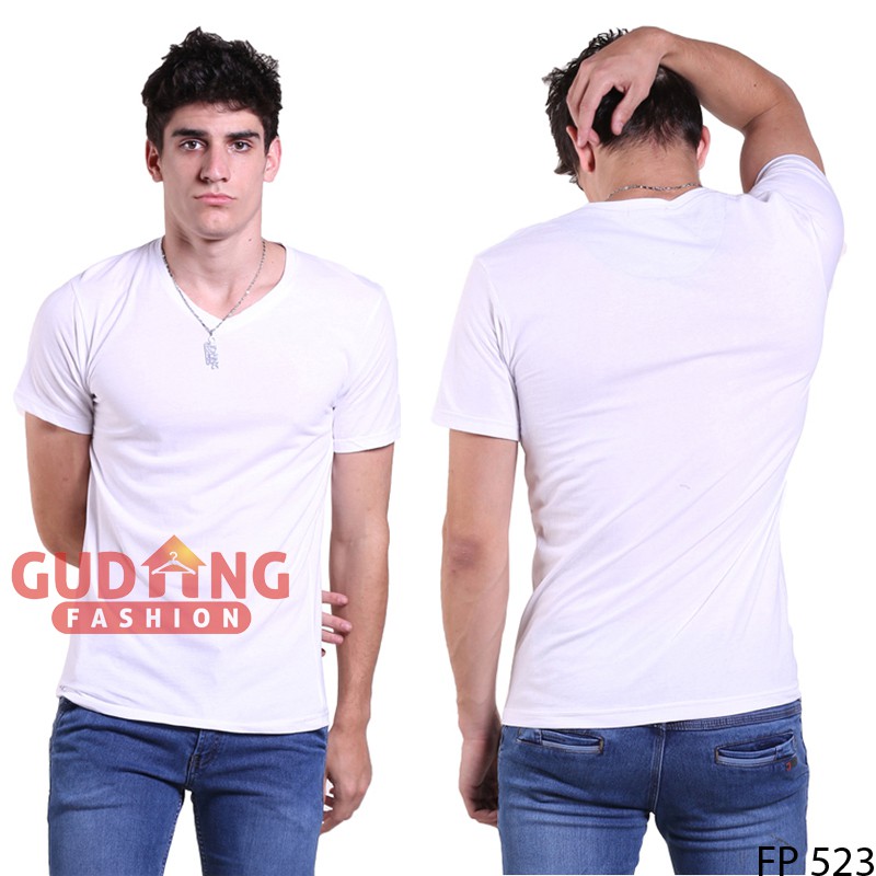 Kaos T-Shirt V-Neck Lengan Pendek - FP 523