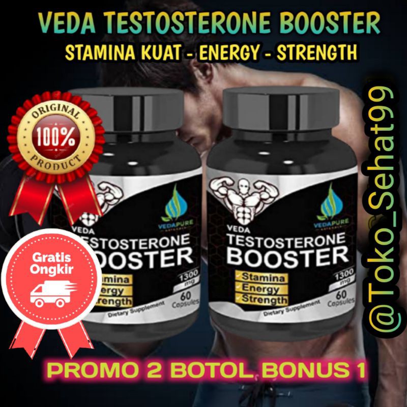 [Promo 2 Botol] Suplemen Gym Veda Testosterone Booster 1300Mg Origin