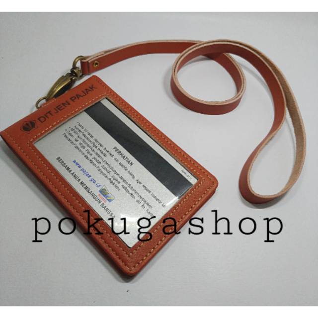 

Nametag kulit asli logo djp /name tag perpajakan / id card holder djp/ kemenkeu