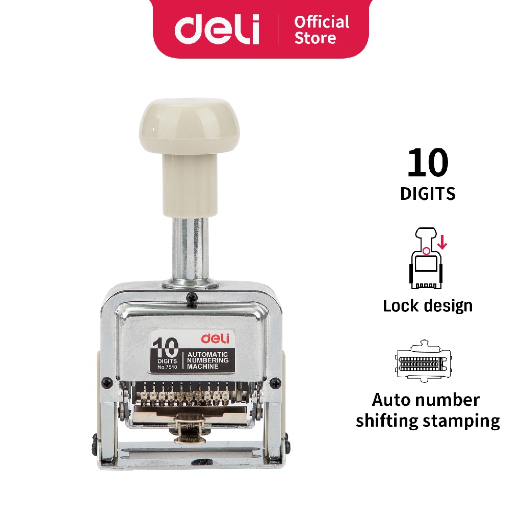 

DELI AUTO NUMBERING MACHINE 10 DIGITS WHITE 7510