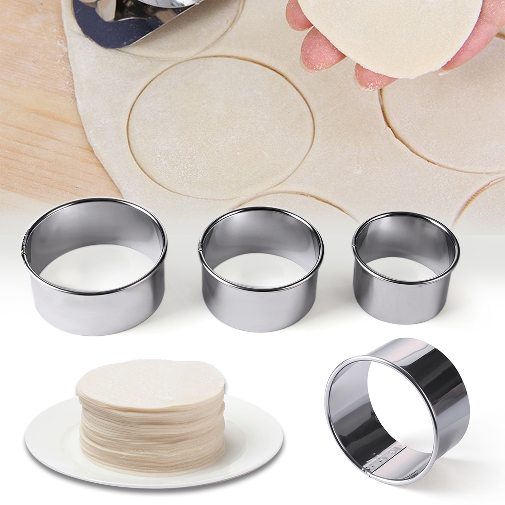 5pcs / Set Cetakan Kue Mousse / Cupcake Bentuk Bulat Mini Bahan Stainless Steel DIY