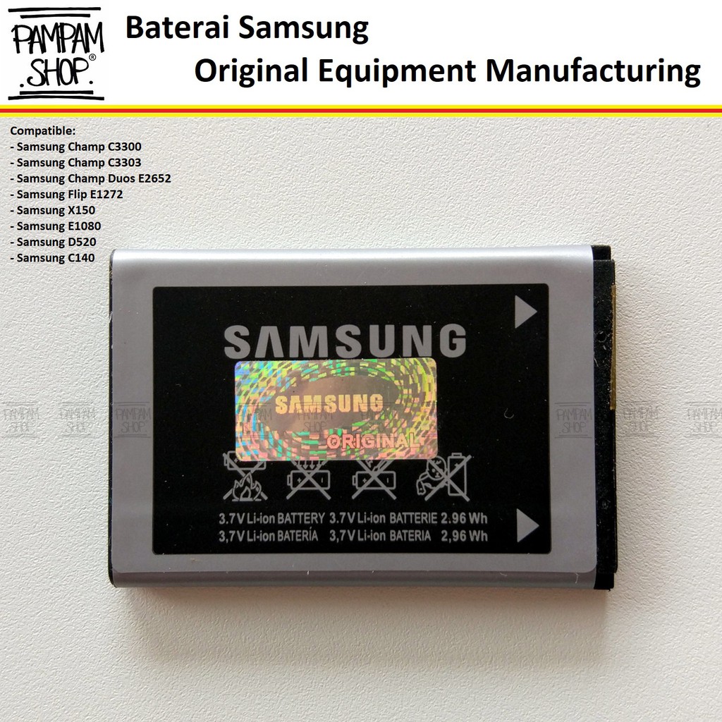 Baterai Samsung Galaxy Champ C3300 Original OEM Batrai Battery Batre SEIN HP Handphone