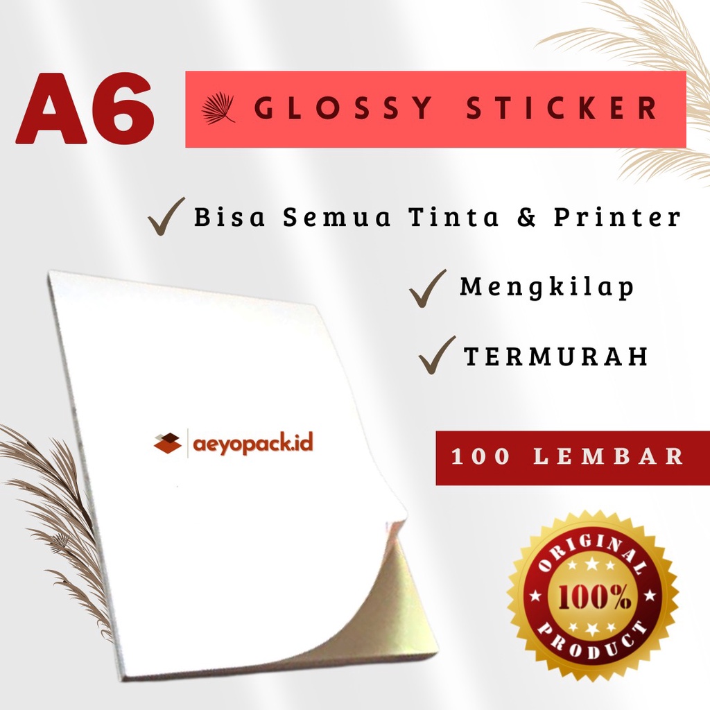 

Kertas Sticker HVS Glossy A6 isi 100 Lembar