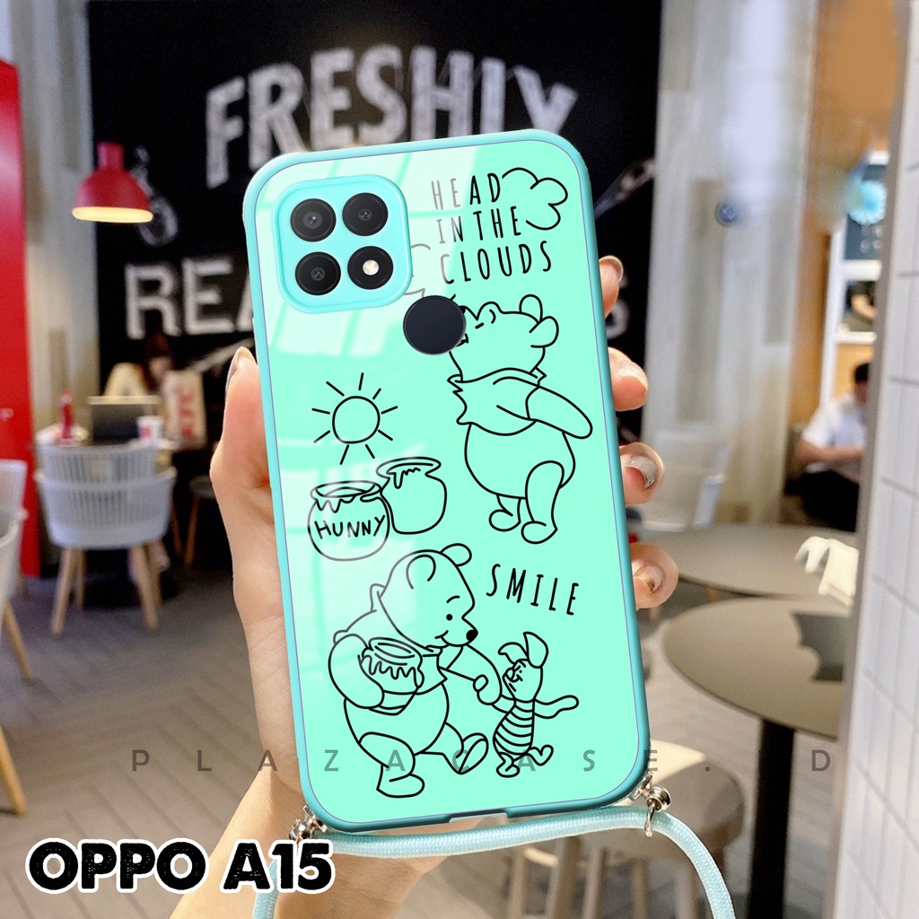 Softcase Glass Kaca + Tali - K109 -  For Oppo A15 A54 A16 A5S RENO 5 RENO 5F RENO 6 - Case Lucu - Case Oppo A54 - Casing Hp Oppo A16 - Casing Hp Oppo A15 - Kesing Oppo A5S - Softcase RENO 5 - Casing RENO 5F - Sarung Hp RENO 6 4G - Case A54 - Plazacase