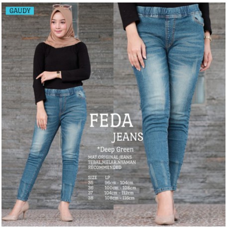 SIZE JUMBO!!!LIMITE AND RECOMMENDED JEANS!! FEDA JEANS VARIASI SOBEK DAN BARET YANG KEKINIAN