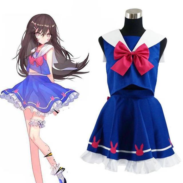 D.VA Overwatch  Song Hannah Seifuku ver Cosplay Costume Anime female