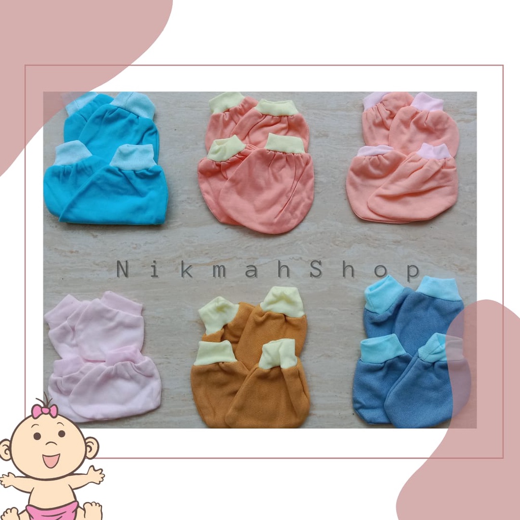 ONE SET SARUNG TANGAN BAYI NEWBORN // SARUNG TANGAN DAN SARUNG KAKI POLOS