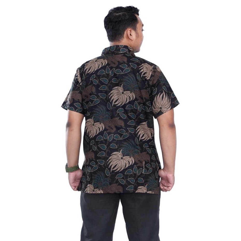 Couple Batik Atasan Wanita Kemeja Pria Seragam Batik Kerja Warna Hijau By Batik Dua Putri Collection