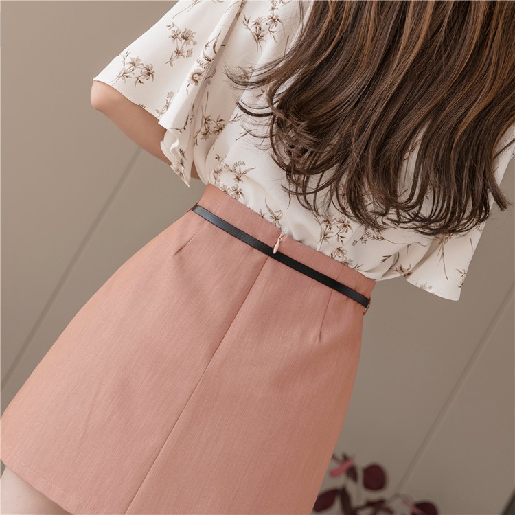 KARAKOREA 8206 Venneta Skirt with belt/Rok Pendek/Korean Mini Skirt/Rok Korea Skirt