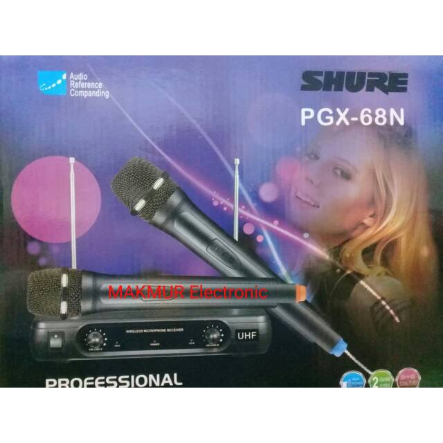 Mic SHURE PGX - 68 N.  Microphone Double Mic wireless UHF